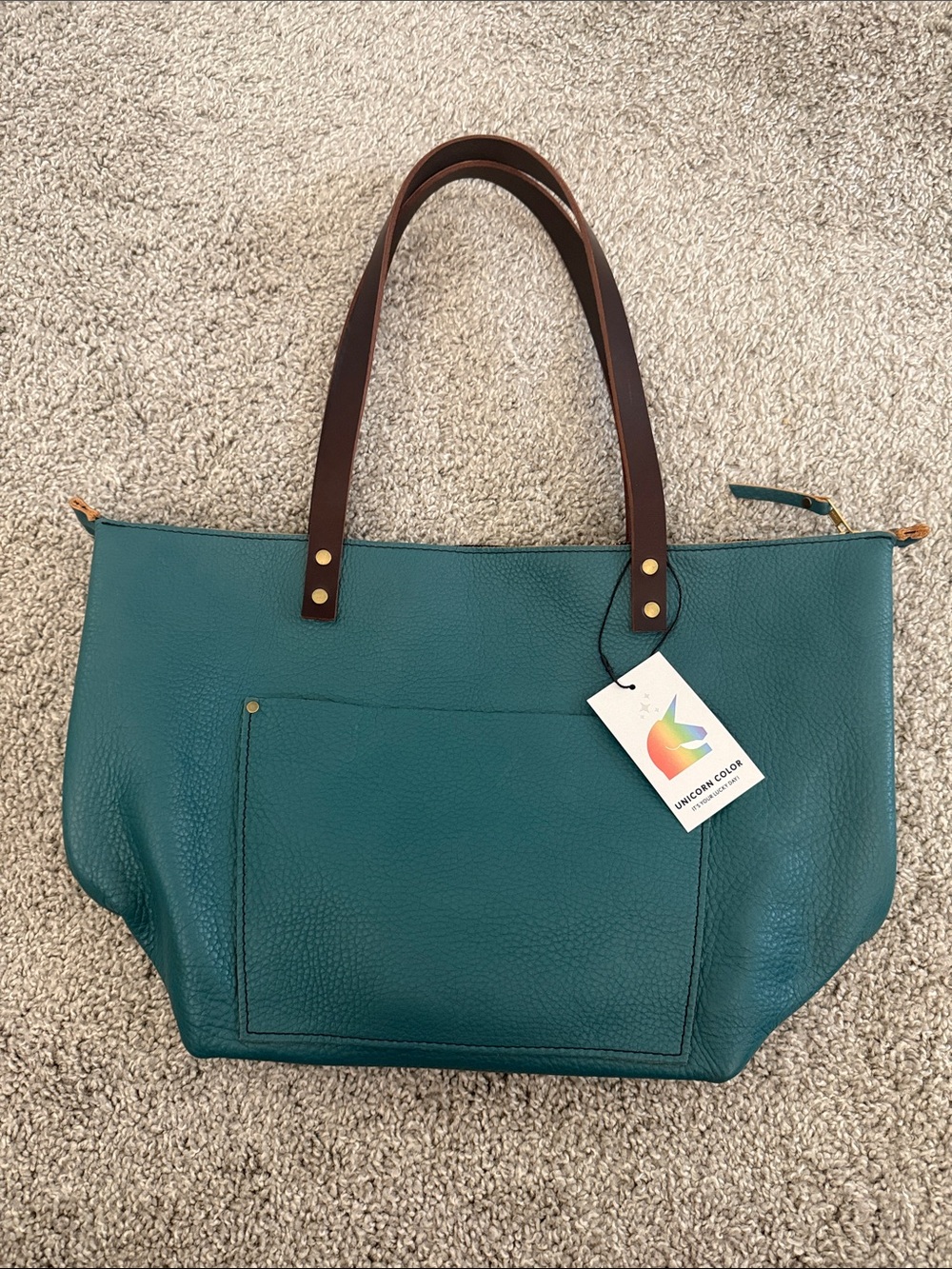 Portland Leather Goods - Turquoise Tote size Large NWT
